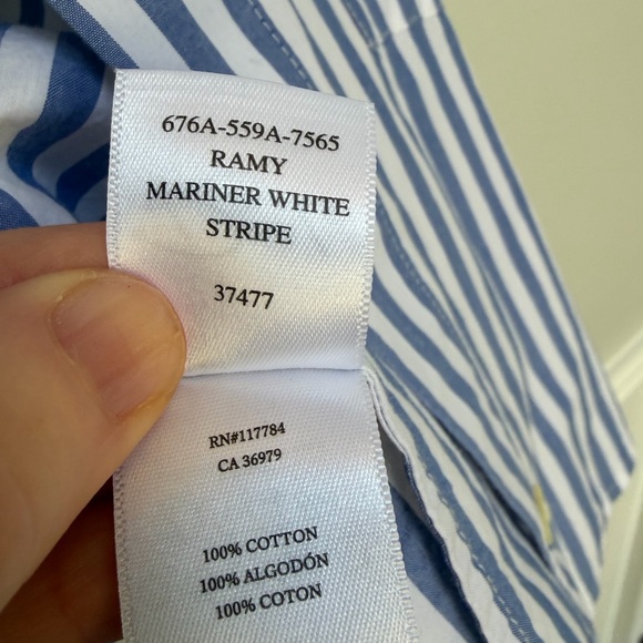 Rails Ramy Mariner Stripe Cropped Cotton Button Down S - Picture 8 of 11